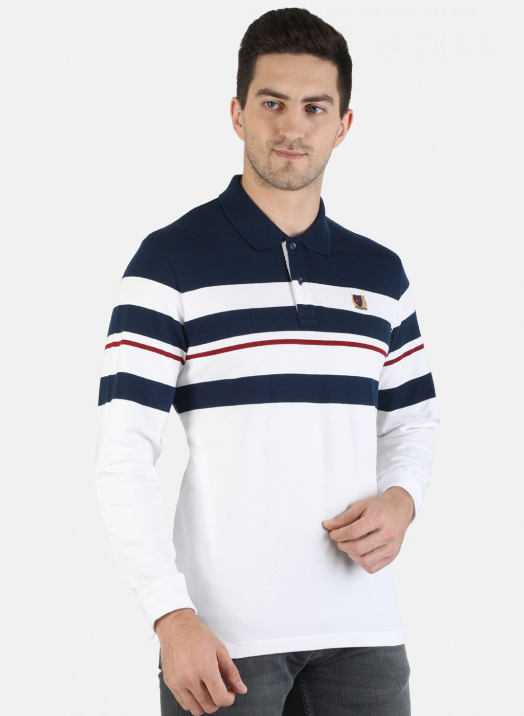 Men NAvy Blue Stripe T-Shirt