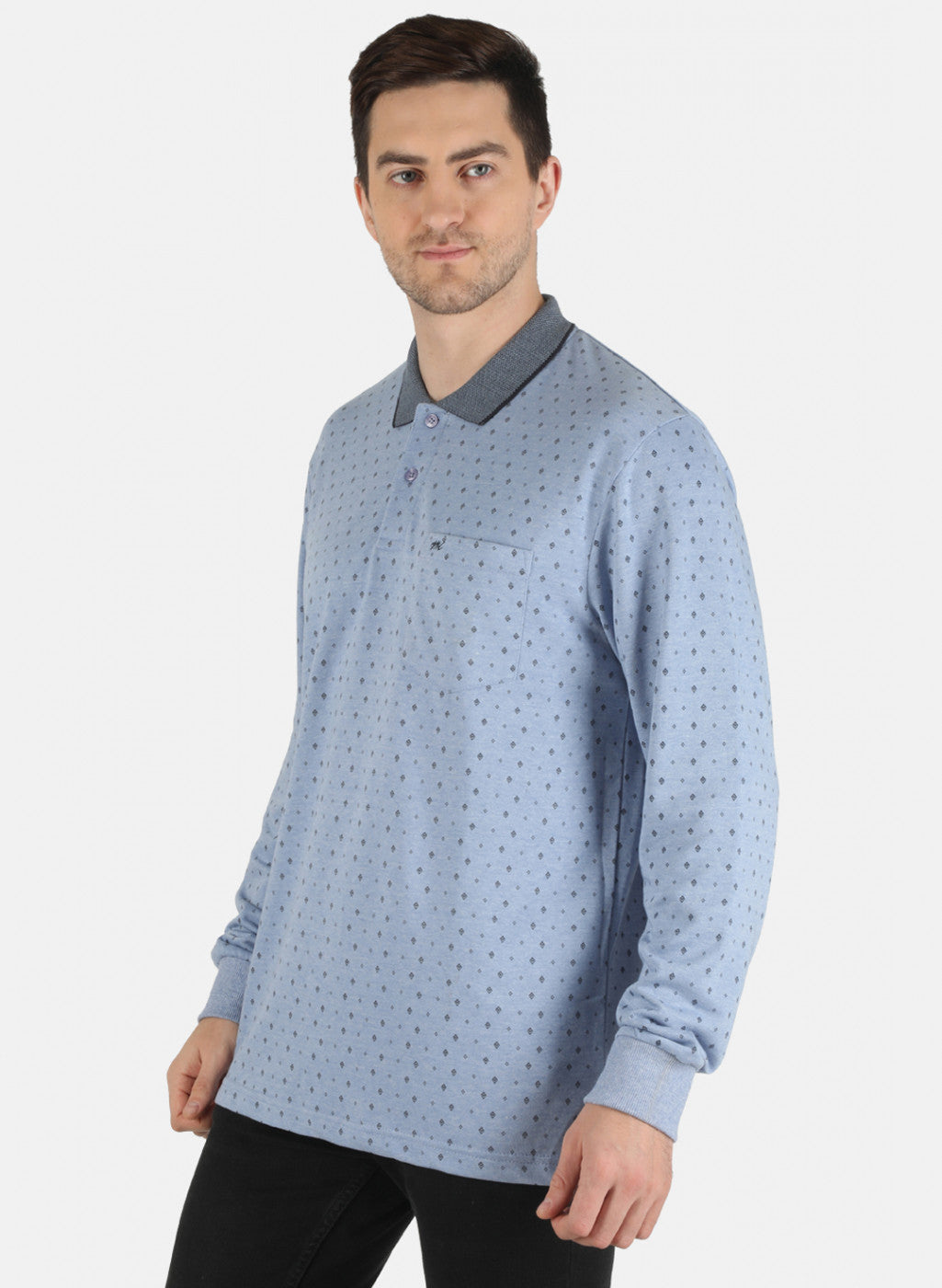 Men Sky Blue Printed T-Shirt