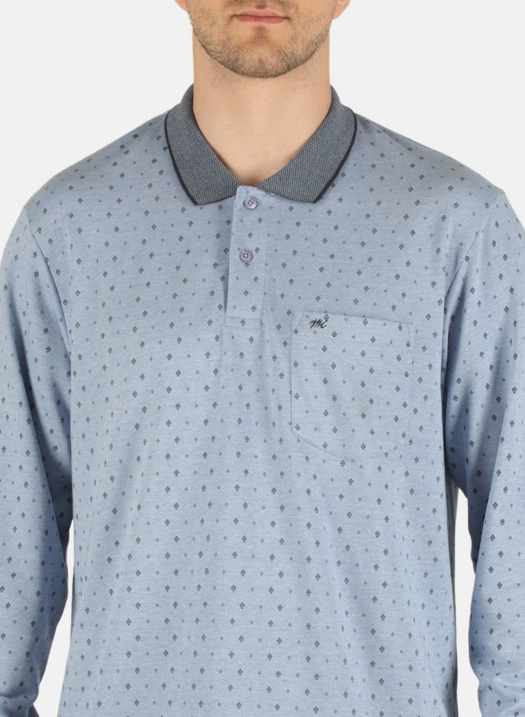 Men Sky Blue Printed T-Shirt