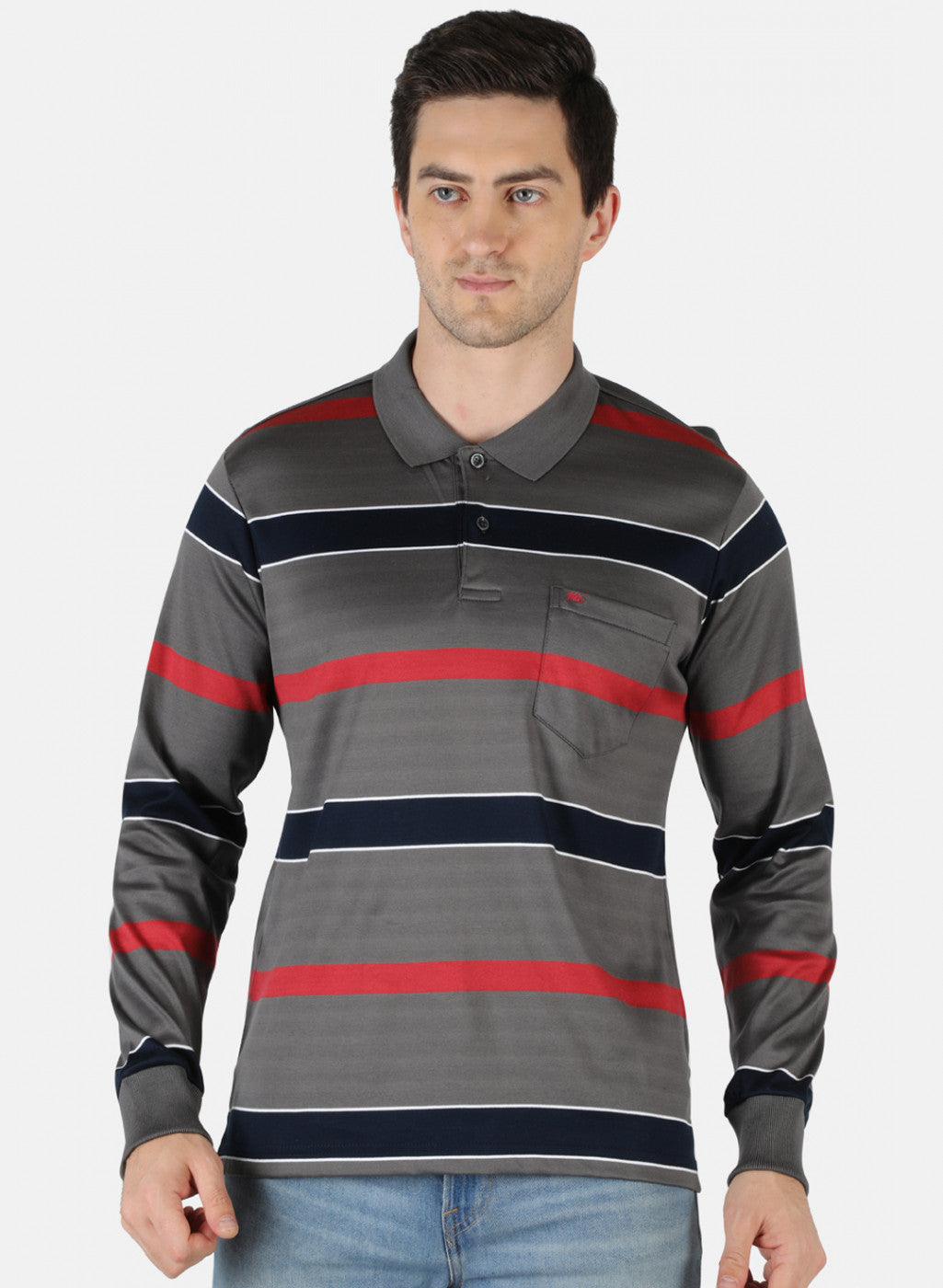 Men Grey Stripe T-Shirt