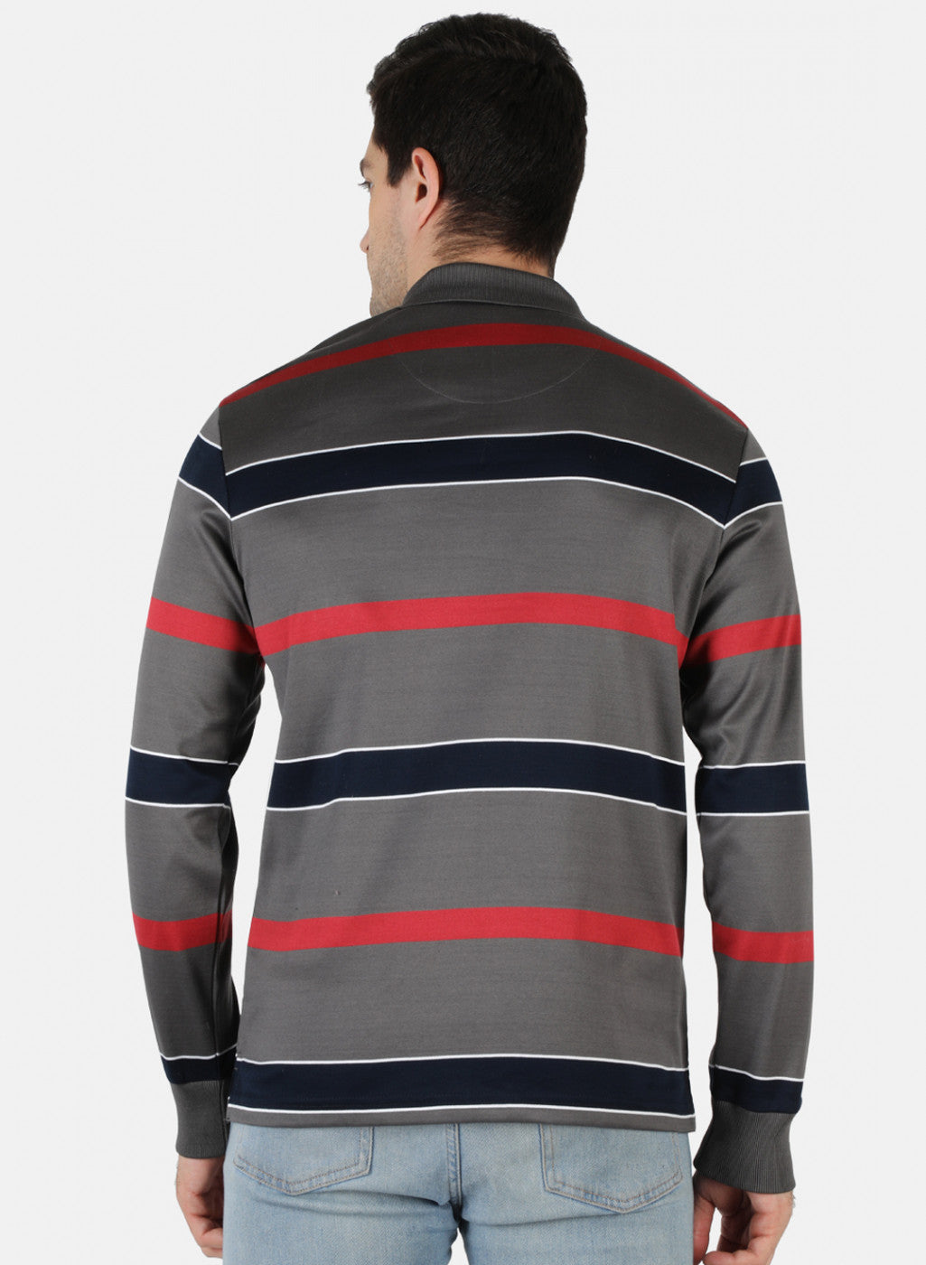 Men Grey Stripe T-Shirt