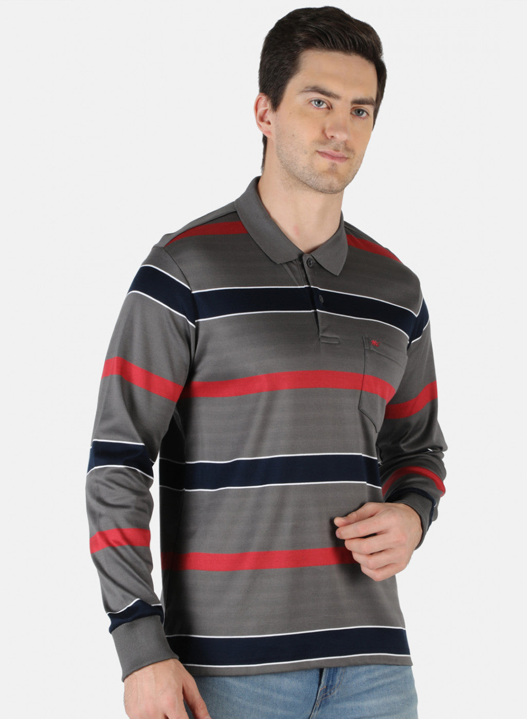 Men Grey Stripe T-Shirt