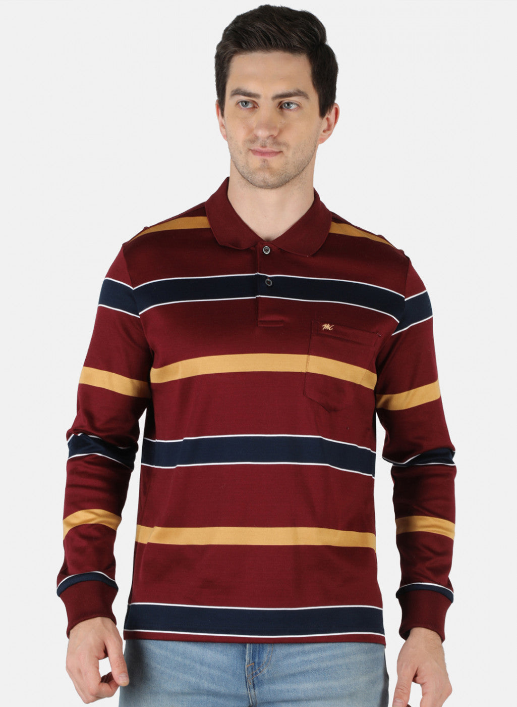 Men Maroon Stripe T-Shirt