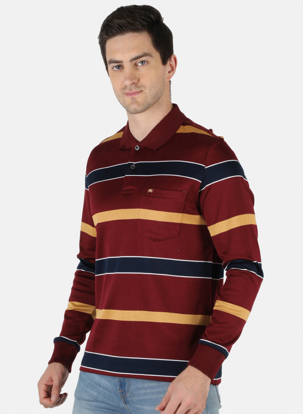 Men Maroon Stripe T-Shirt