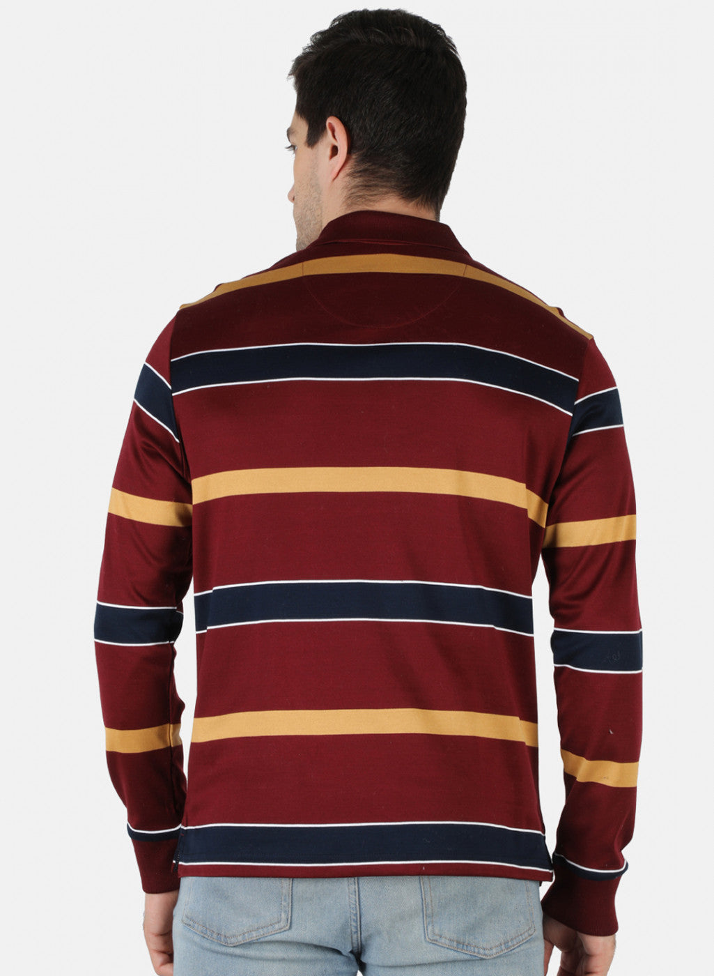 Men Maroon Stripe T-Shirt