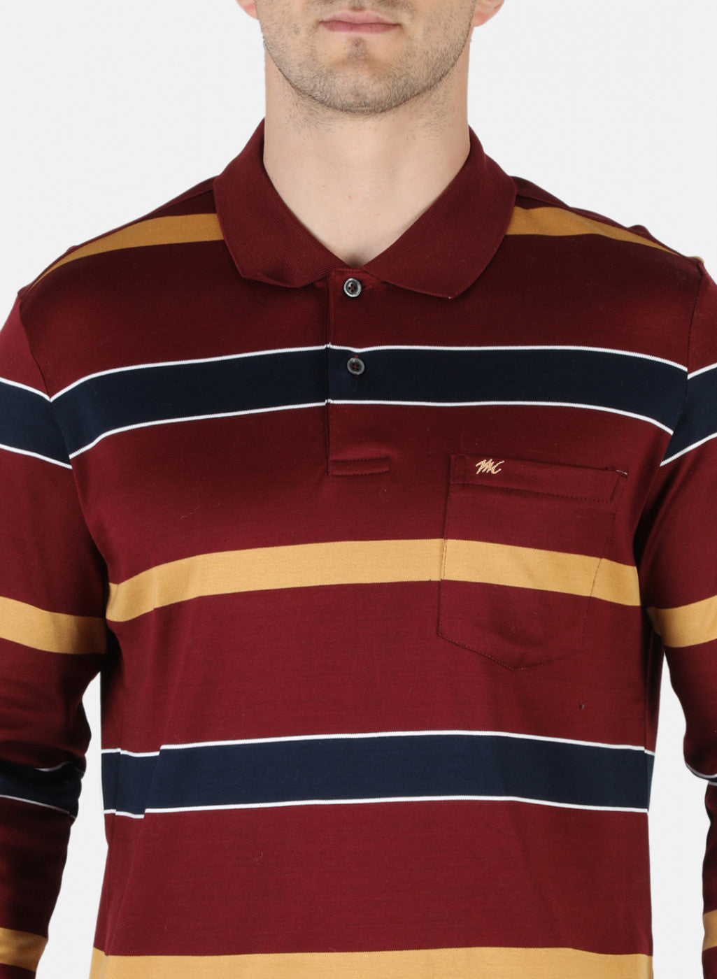 Men Maroon Stripe T-Shirt