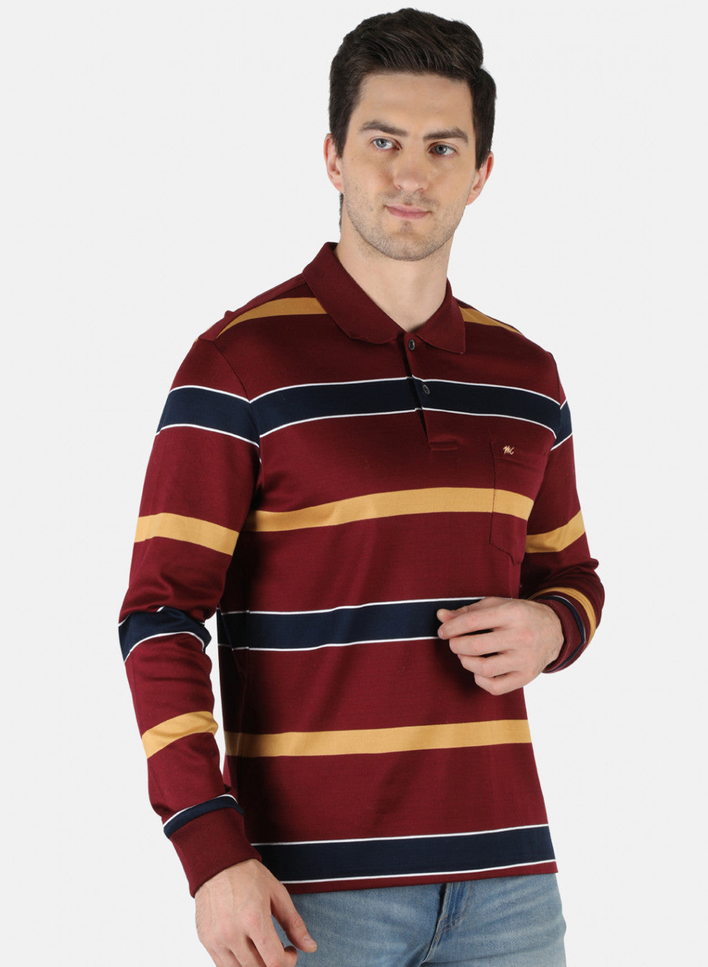 Men Maroon Stripe T-Shirt