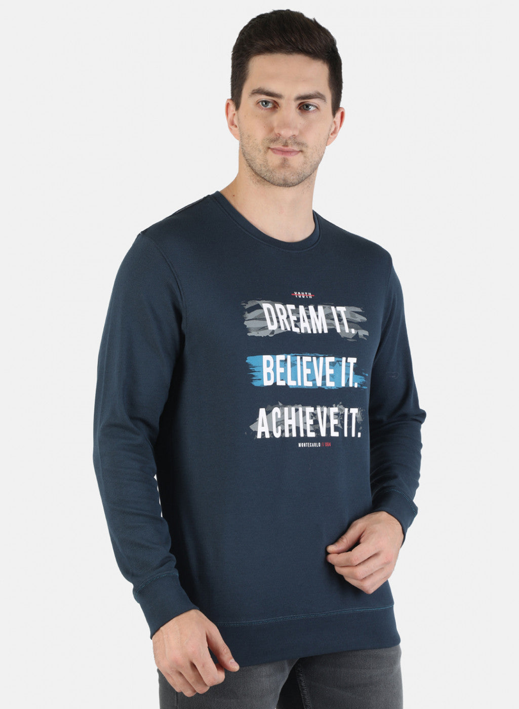 Men Grey Printed Sweatshirt