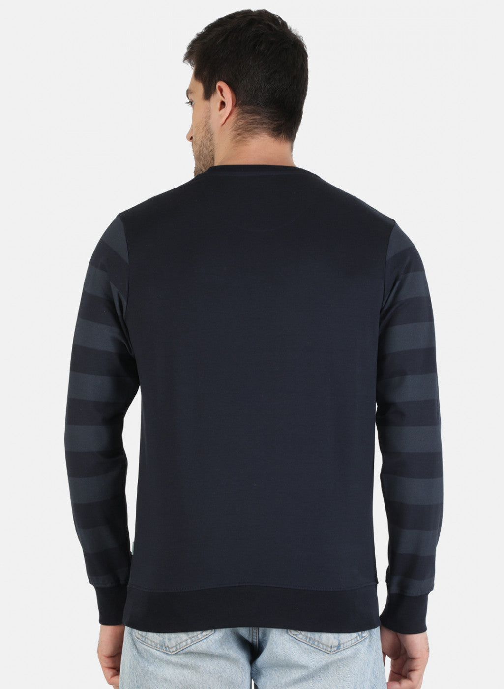 Men NAvy Blue Printed Sweatshirt