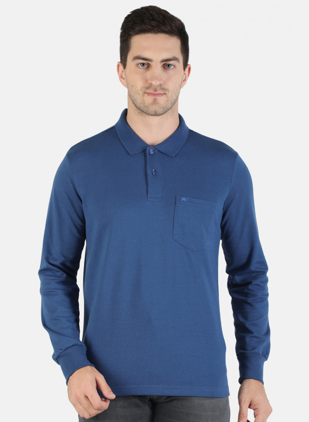 Men Blue Solid T-Shirt