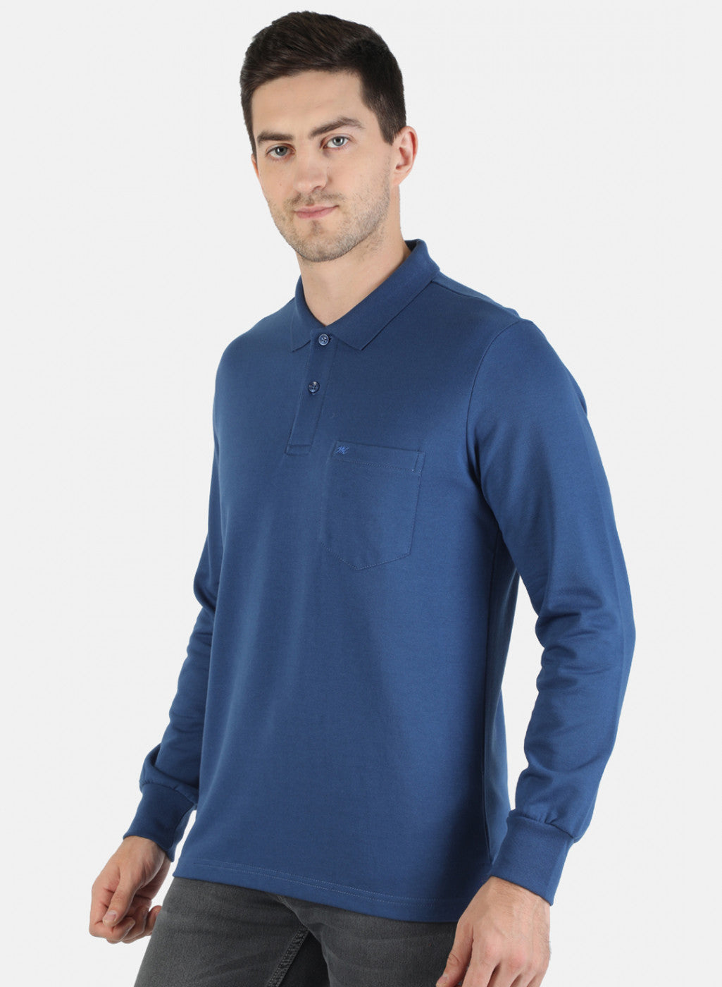 Men Blue Solid T-Shirt