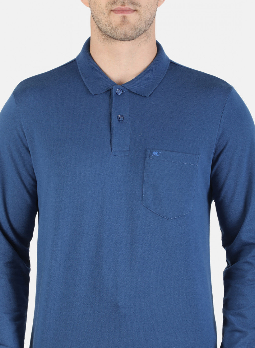 Men Blue Solid T-Shirt