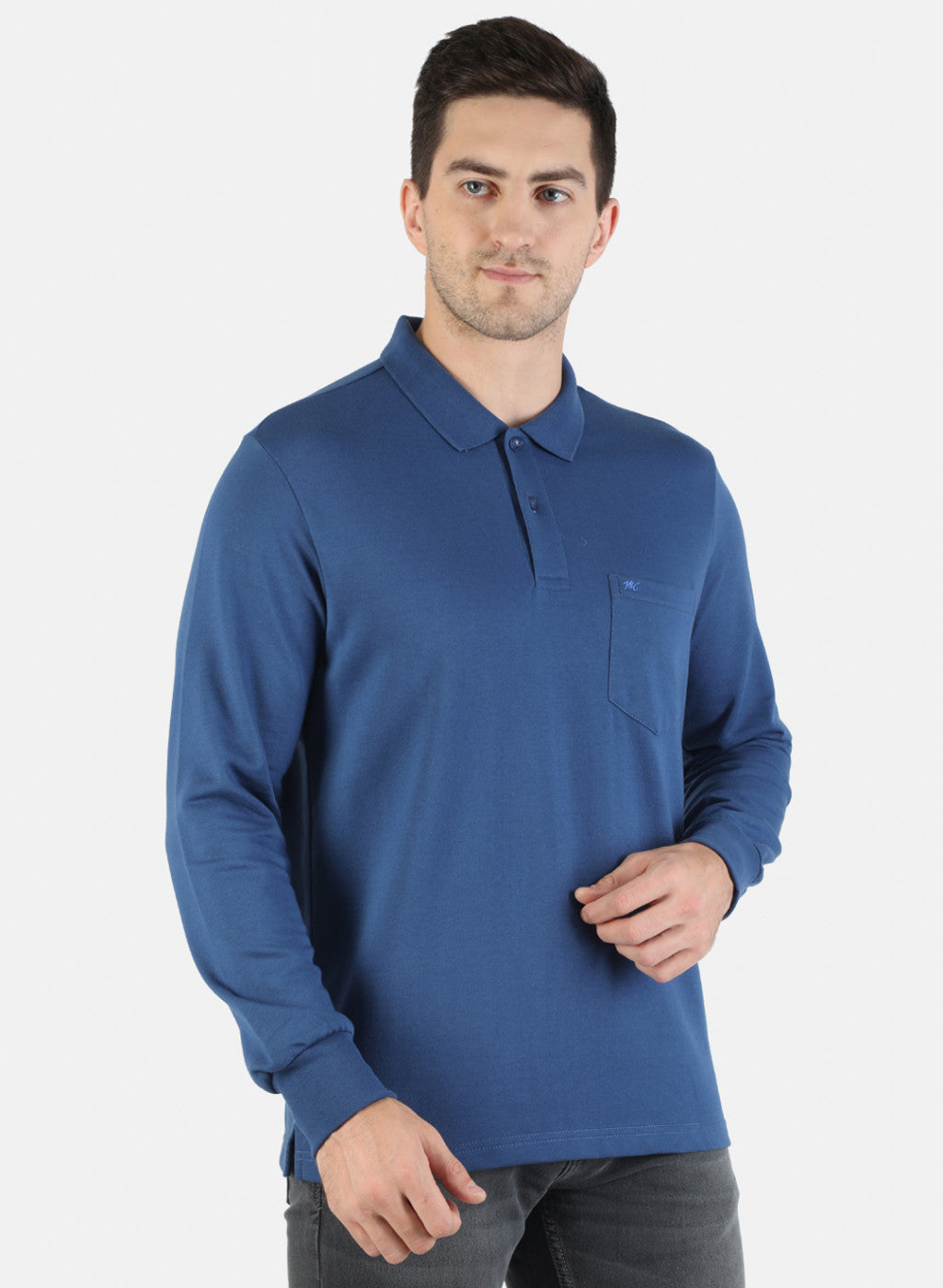 Men Blue Solid T-Shirt