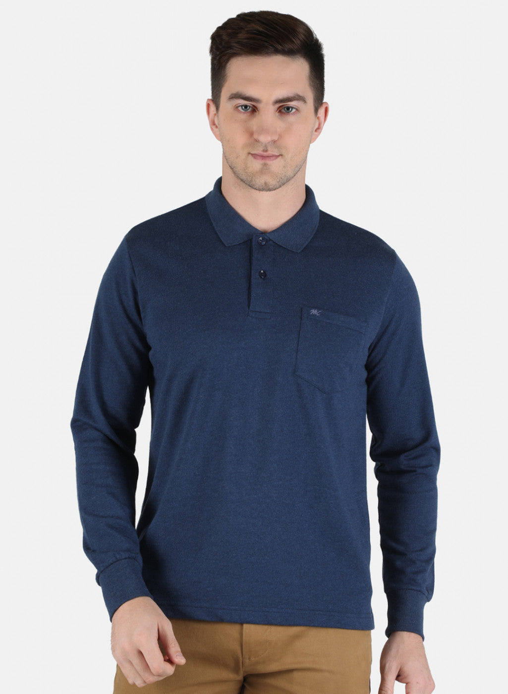 Men Blue Solid T-Shirt