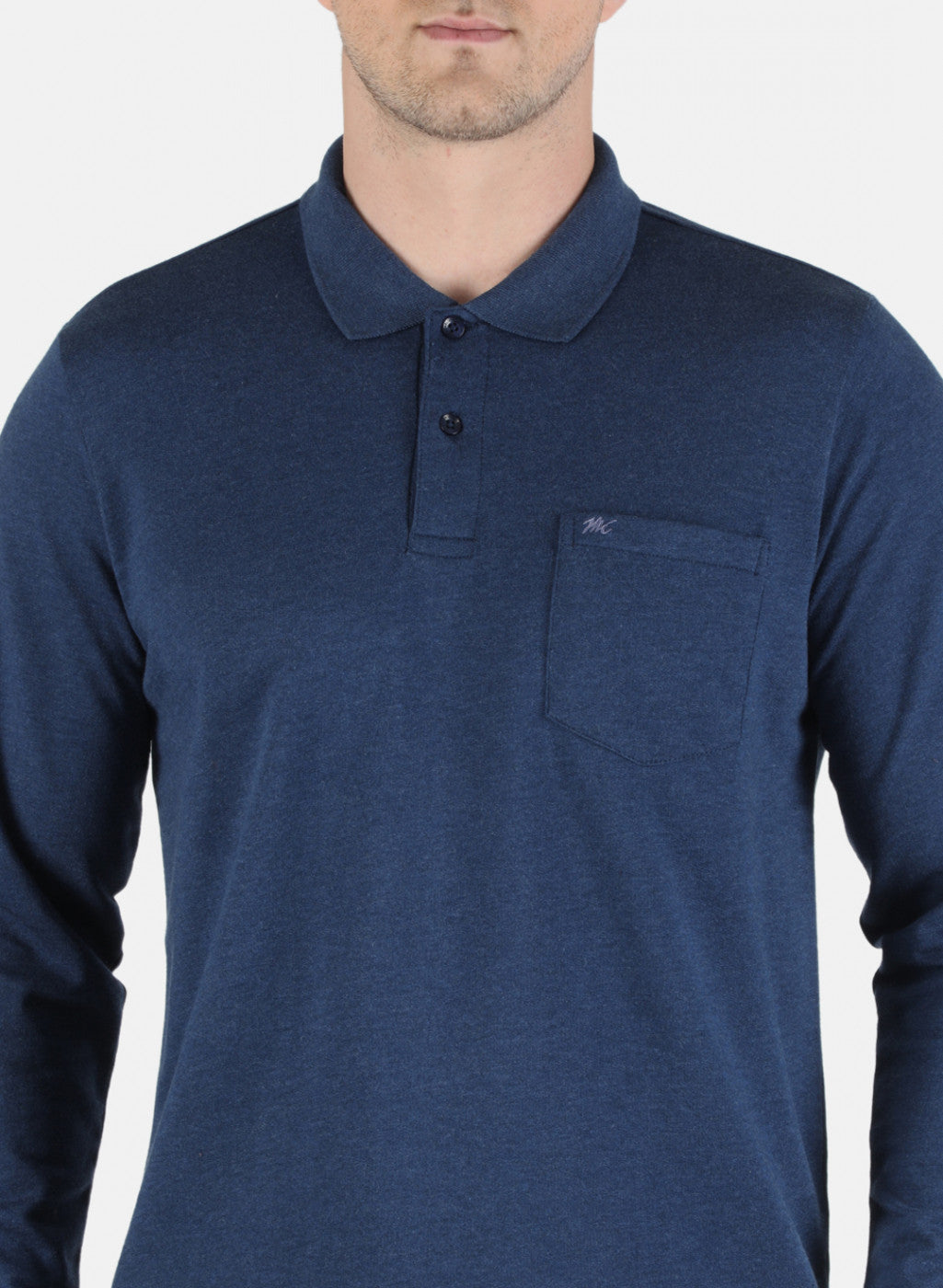 Men Blue Solid T-Shirt