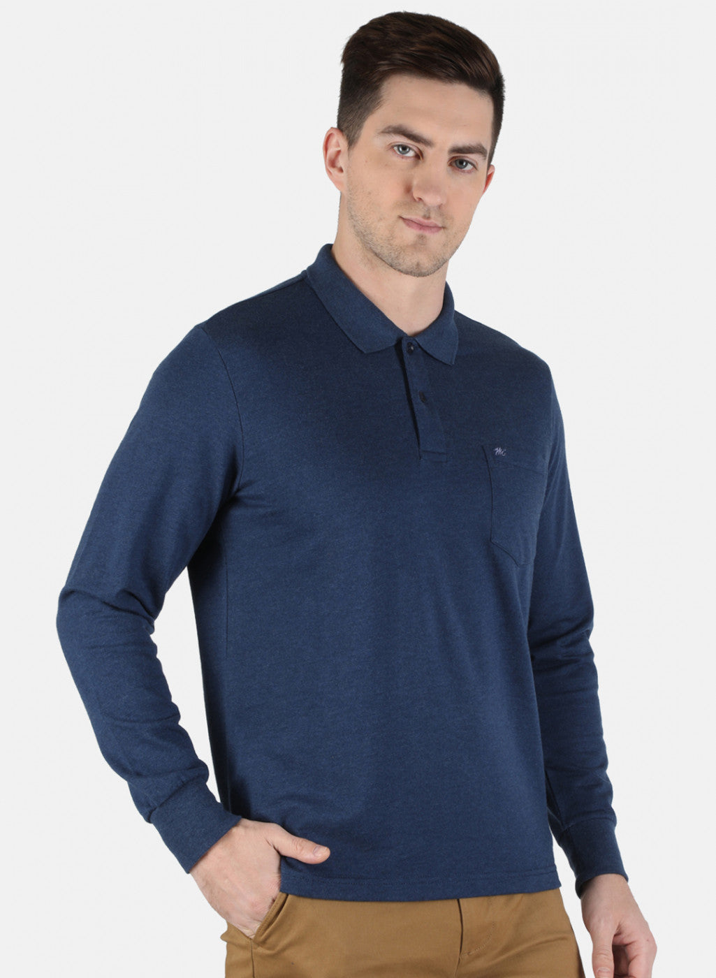 Men Blue Solid T-Shirt