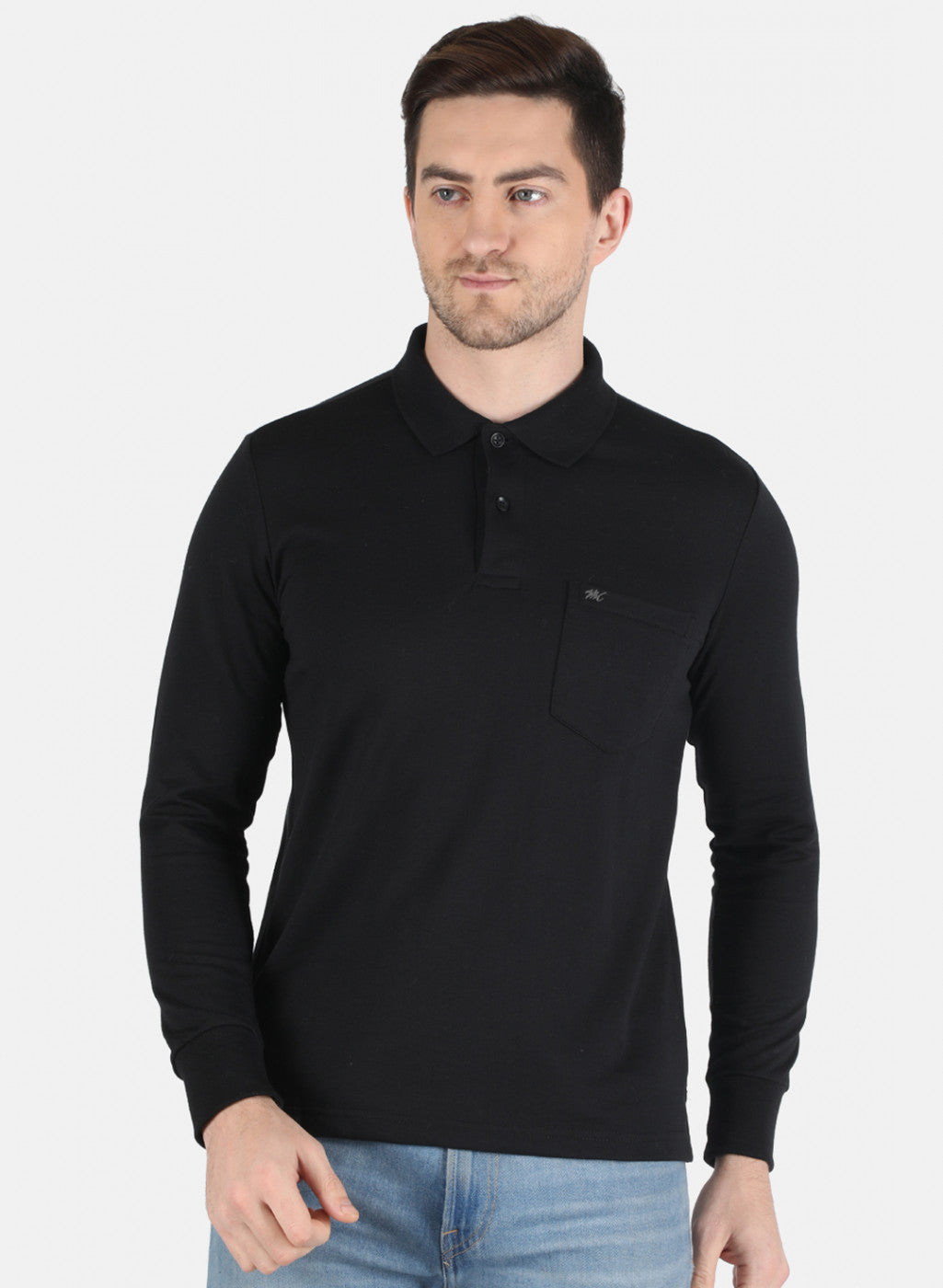 Men Black Solid T-Shirt