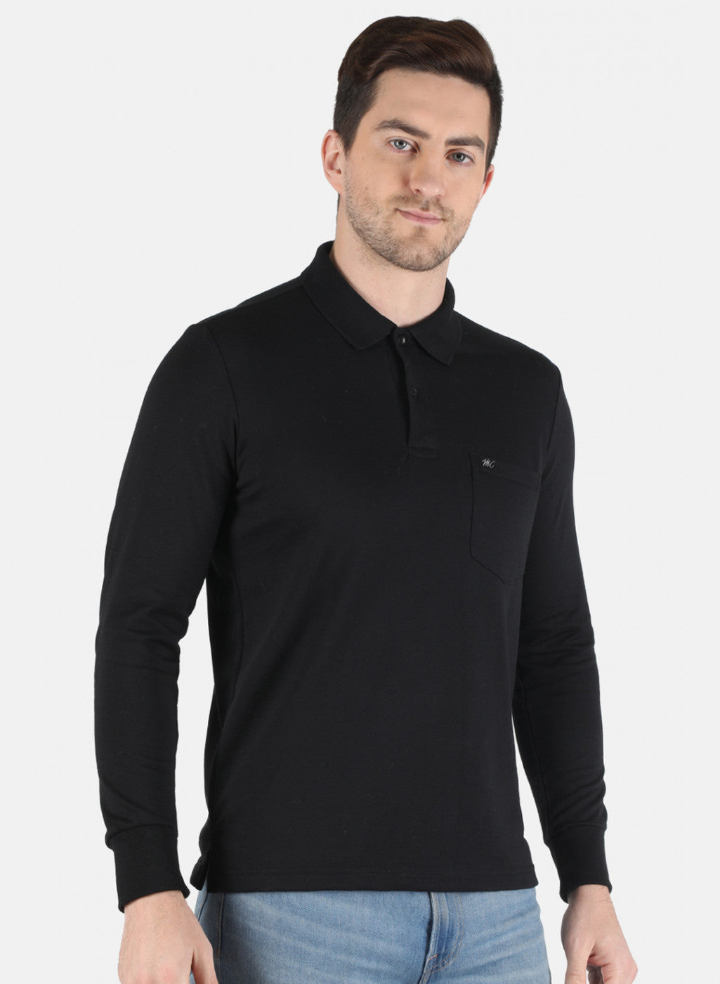 Men Black Solid T-Shirt