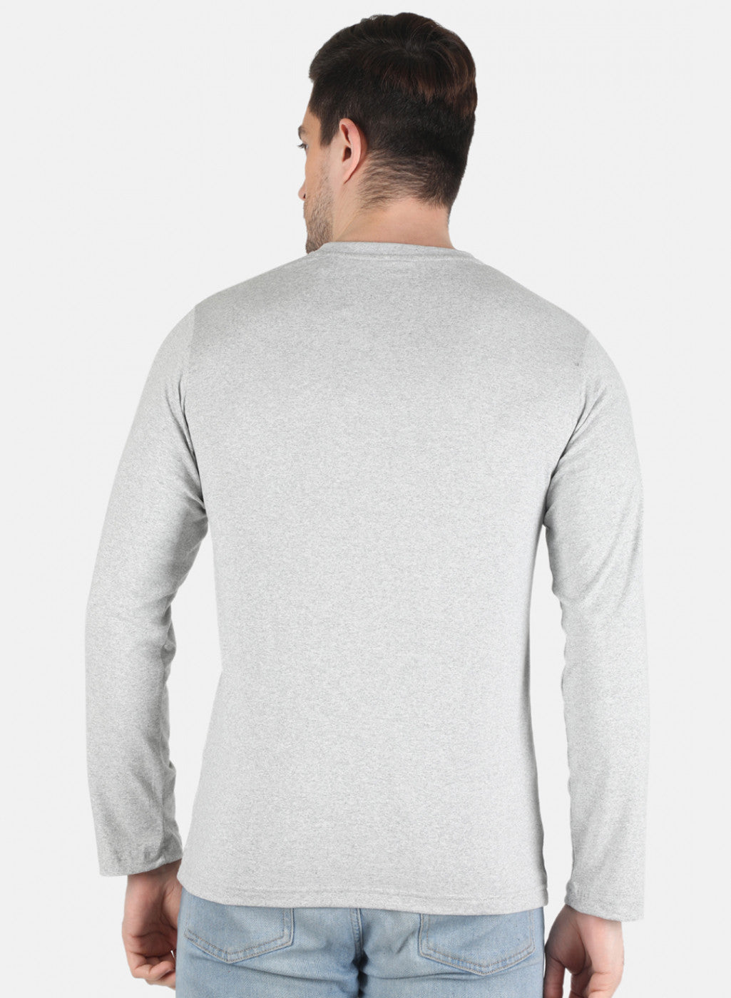 Men Grey Solid T-Shirt