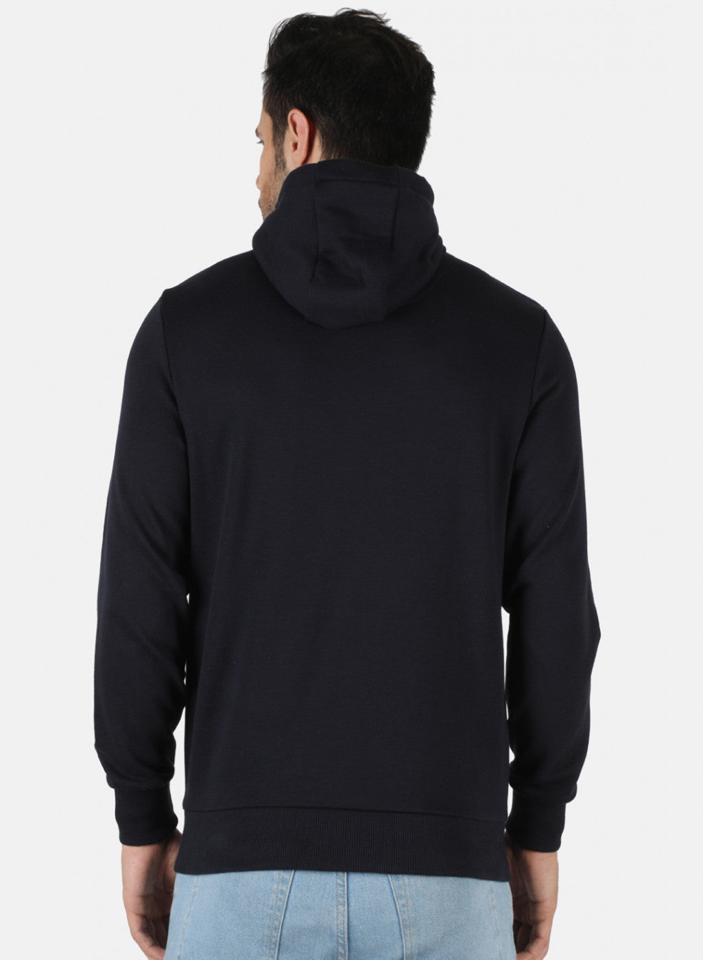 Men NAvy Blue Solid Sweatshirt