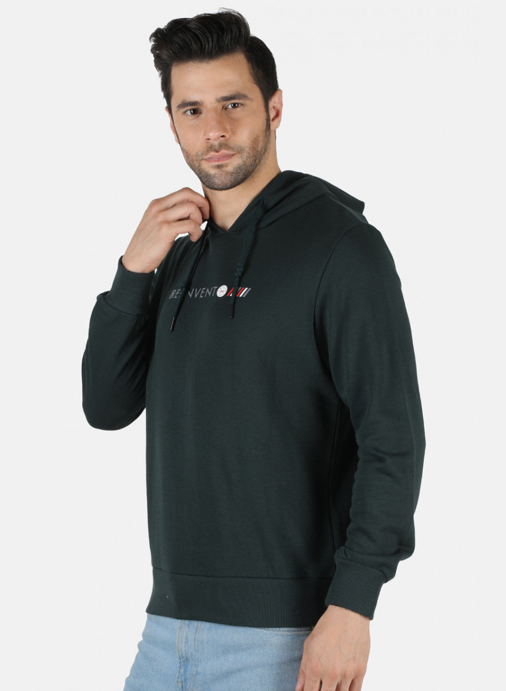 Men Olive Solid Sweatshirt