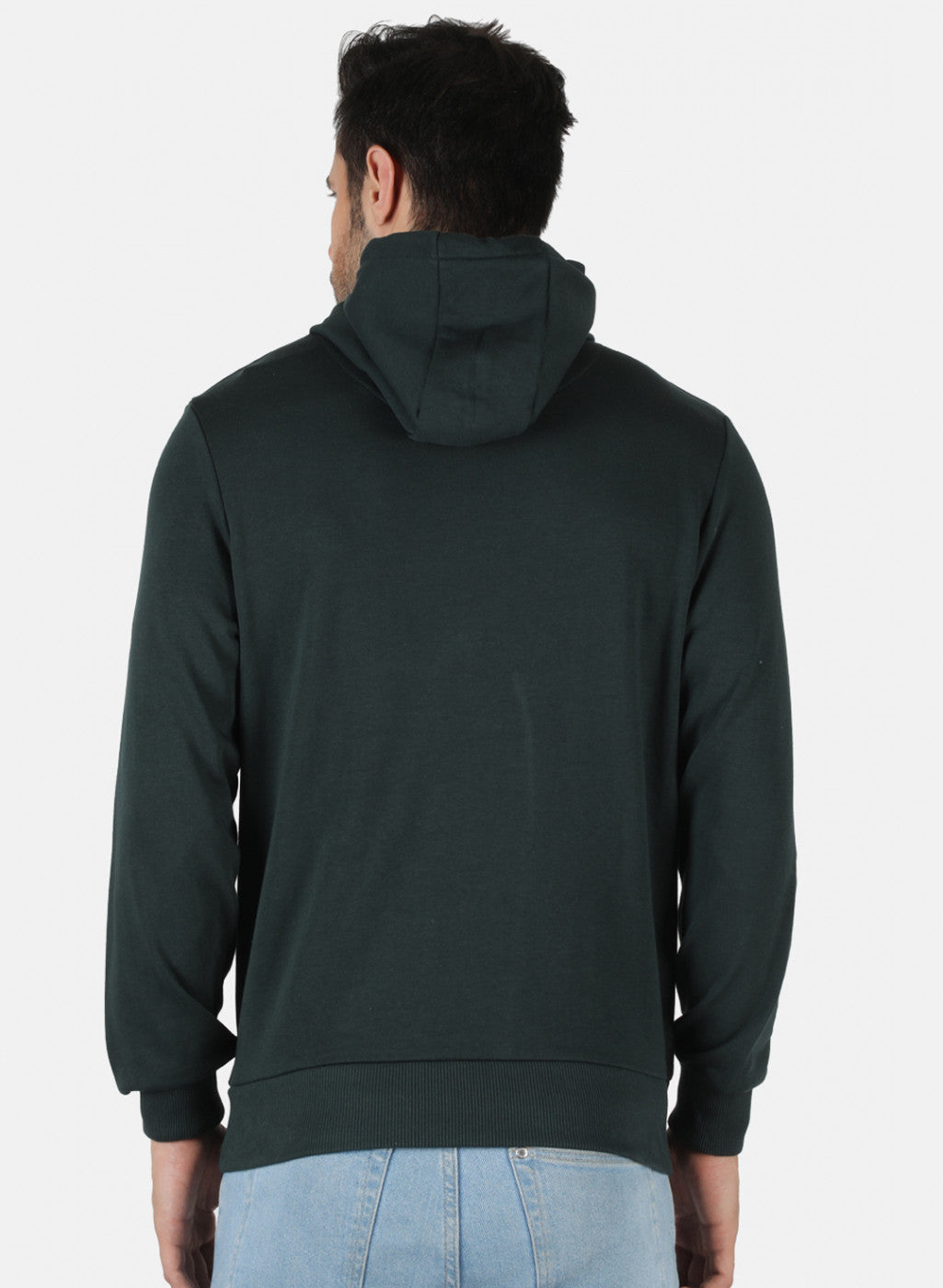 Men Olive Solid Sweatshirt