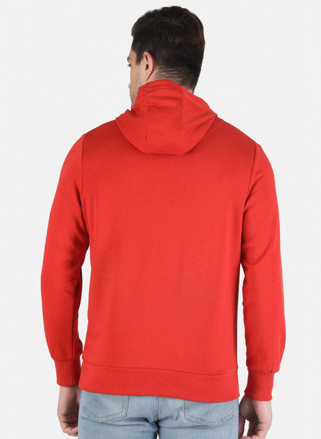 Men Orange Solid Sweatshirt