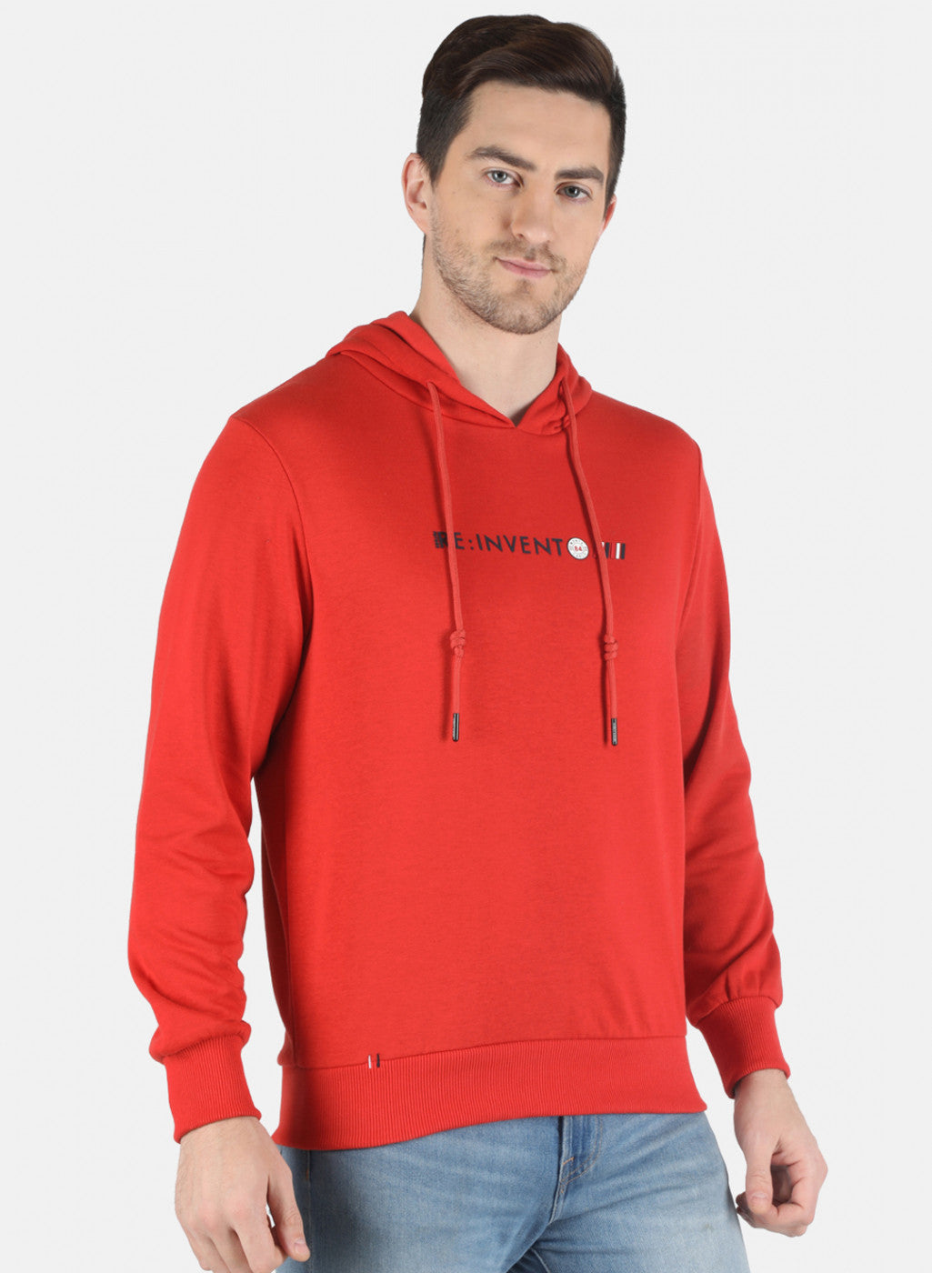 Men Orange Solid Sweatshirt