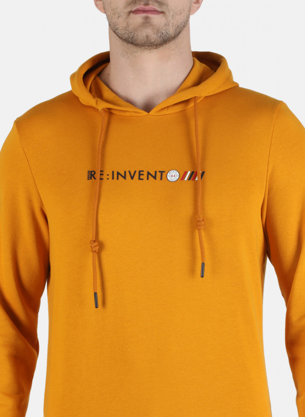 Men Yellow Solid Sweatshirt