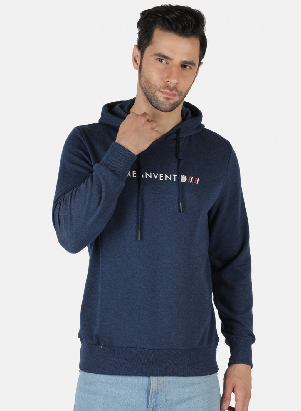 Men Blue Solid Sweatshirt