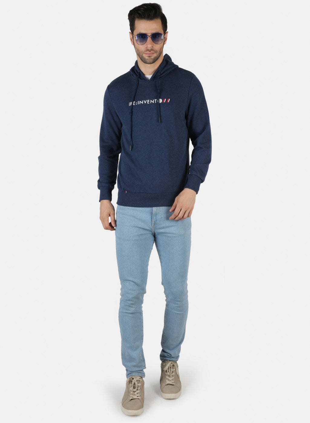 Men Blue Solid Sweatshirt