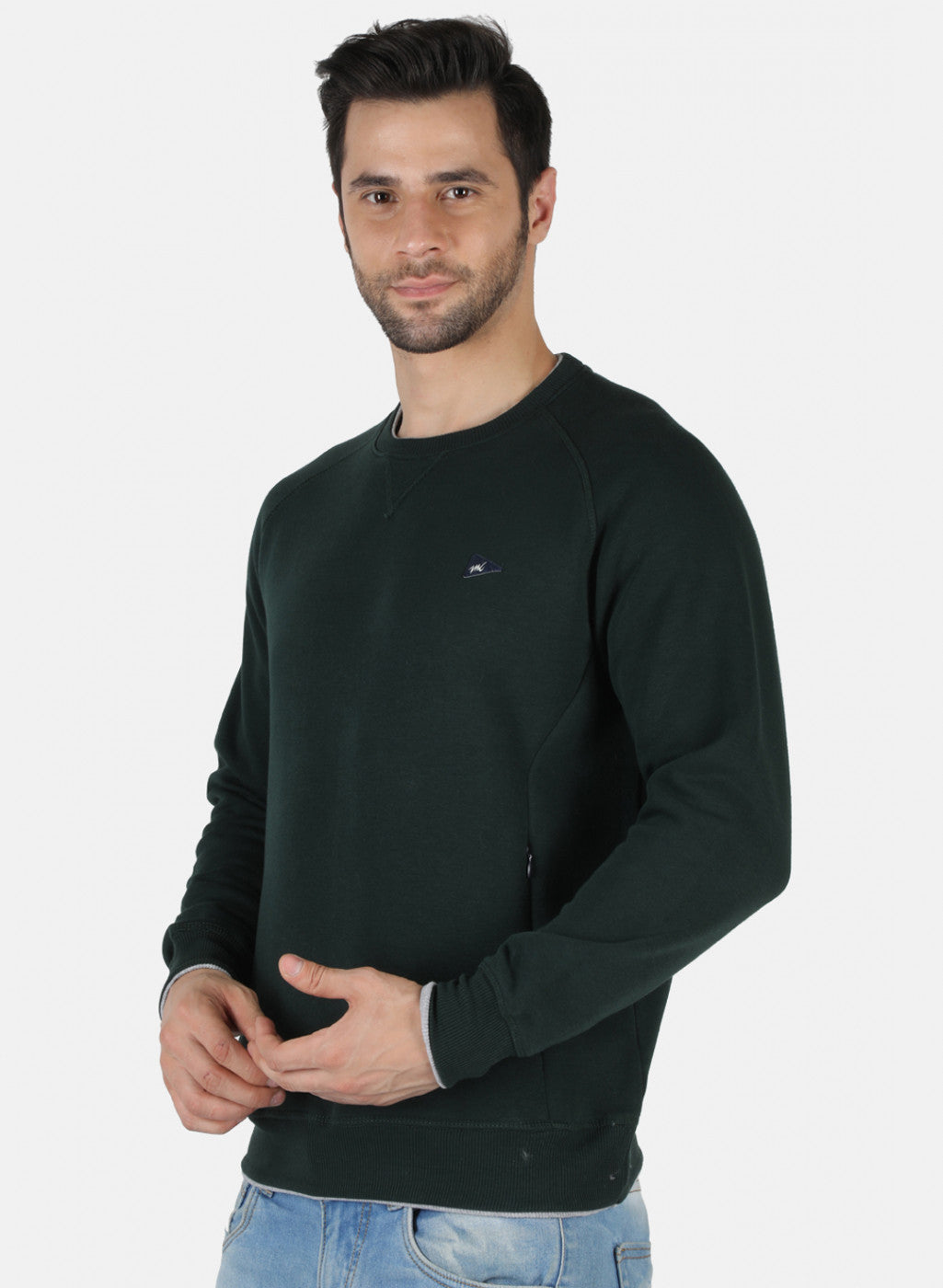 Men Green Solid T-Shirt