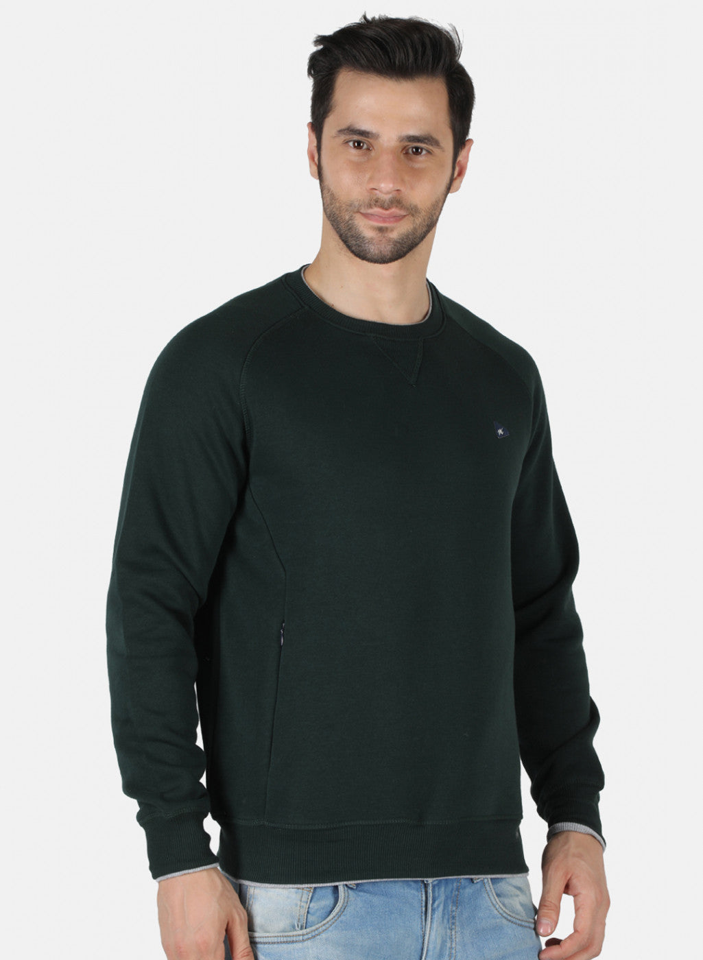 Men Green Solid T-Shirt