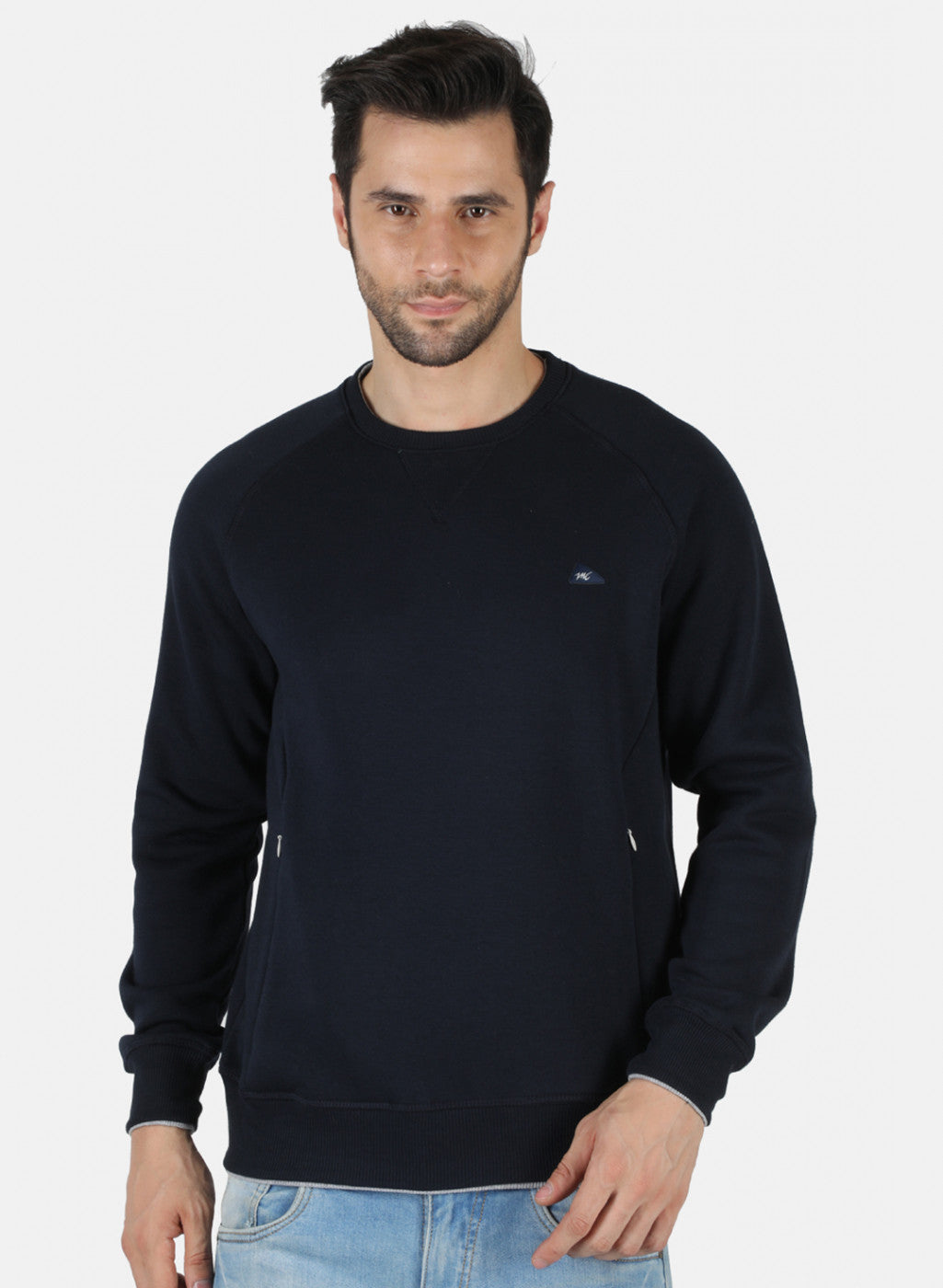 Men NAvy Blue Solid T-Shirt