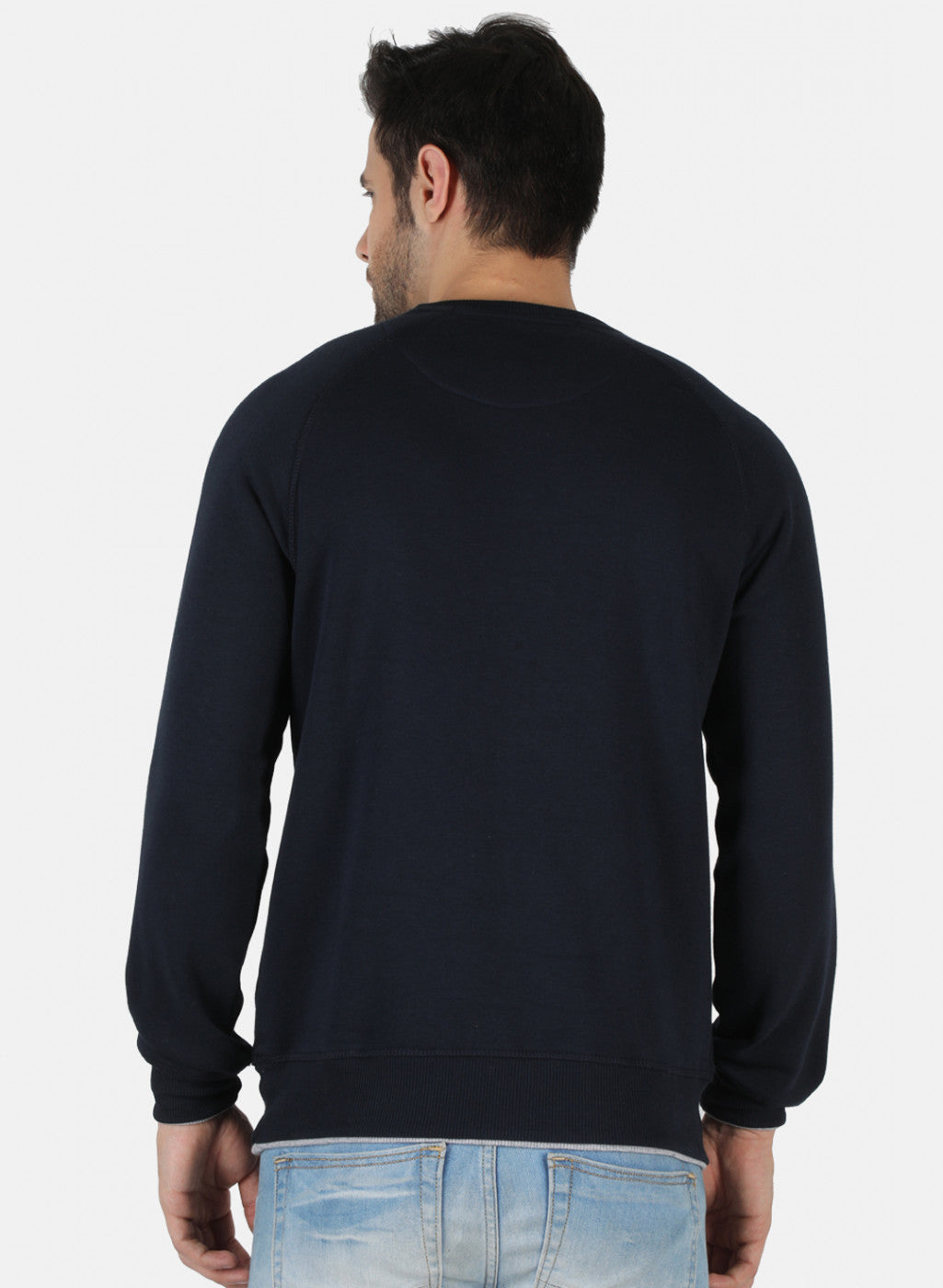 Men NAvy Blue Solid T-Shirt