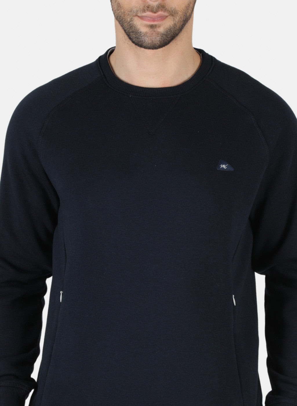 Men NAvy Blue Solid T-Shirt