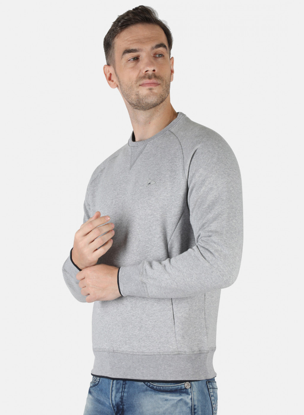 Men Grey Solid T-Shirt