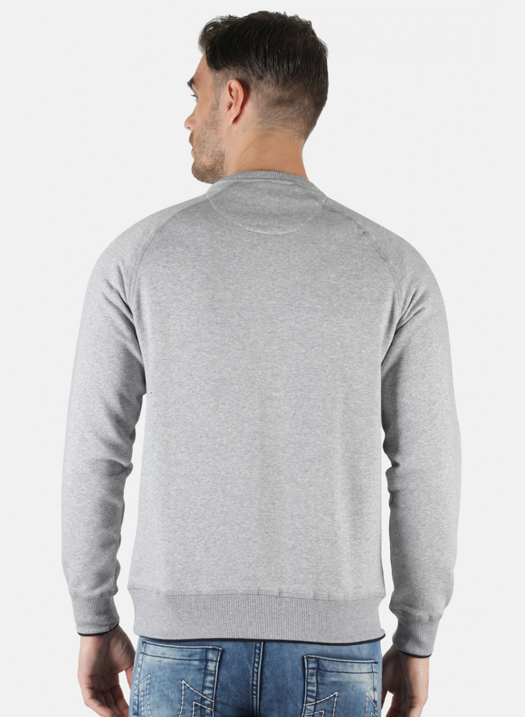 Men Grey Solid T-Shirt