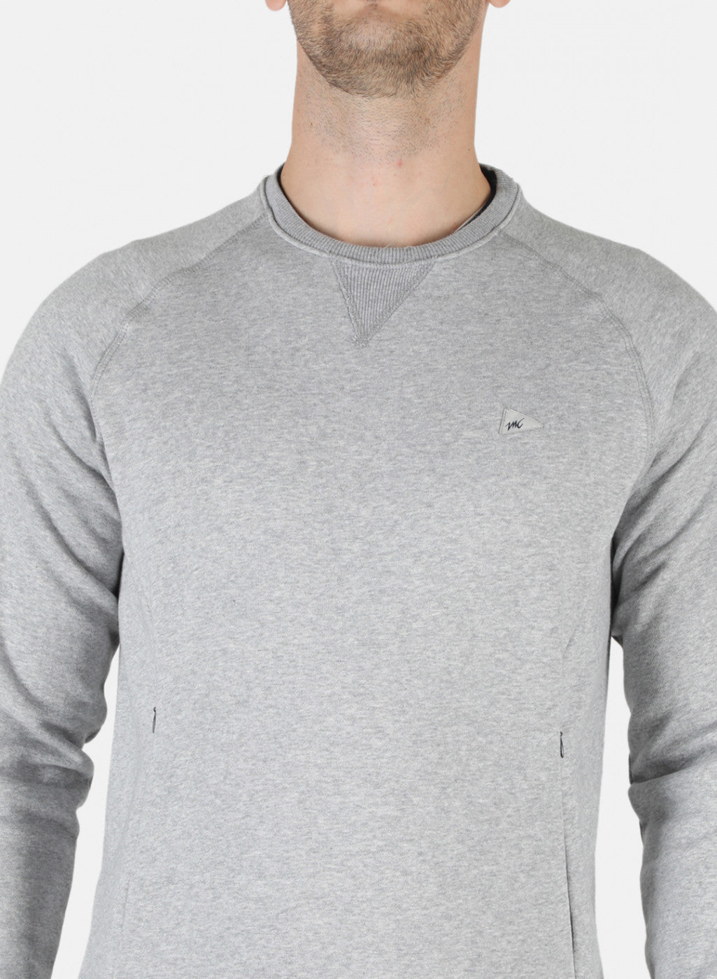 Men Grey Solid T-Shirt