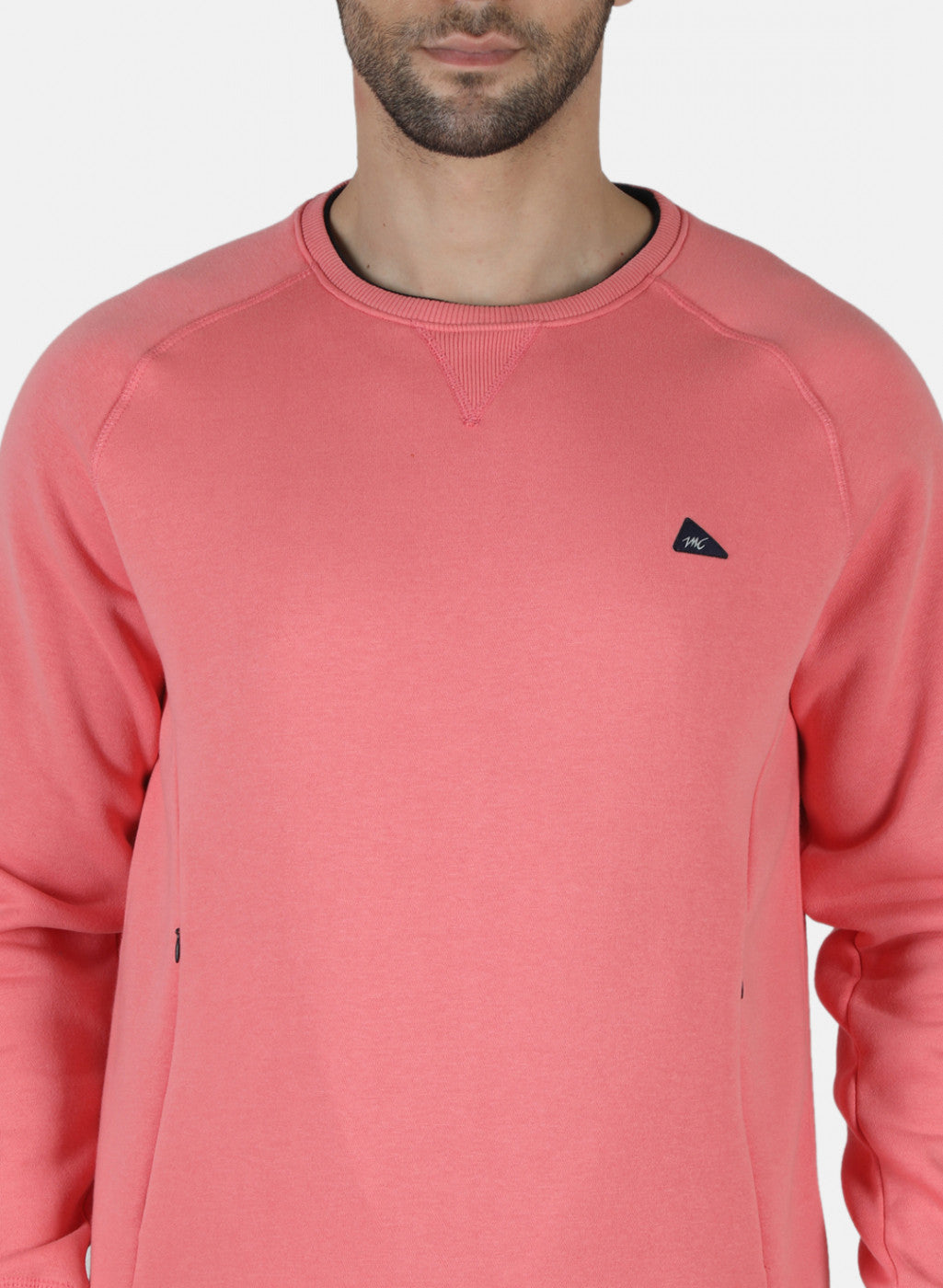 Men Pink Solid T-Shirt