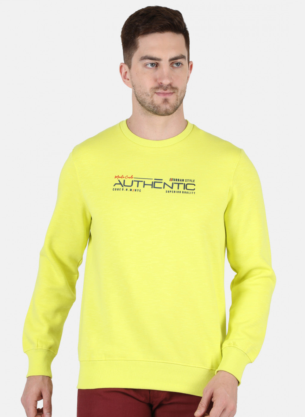 Men Yellow Solid T-Shirt