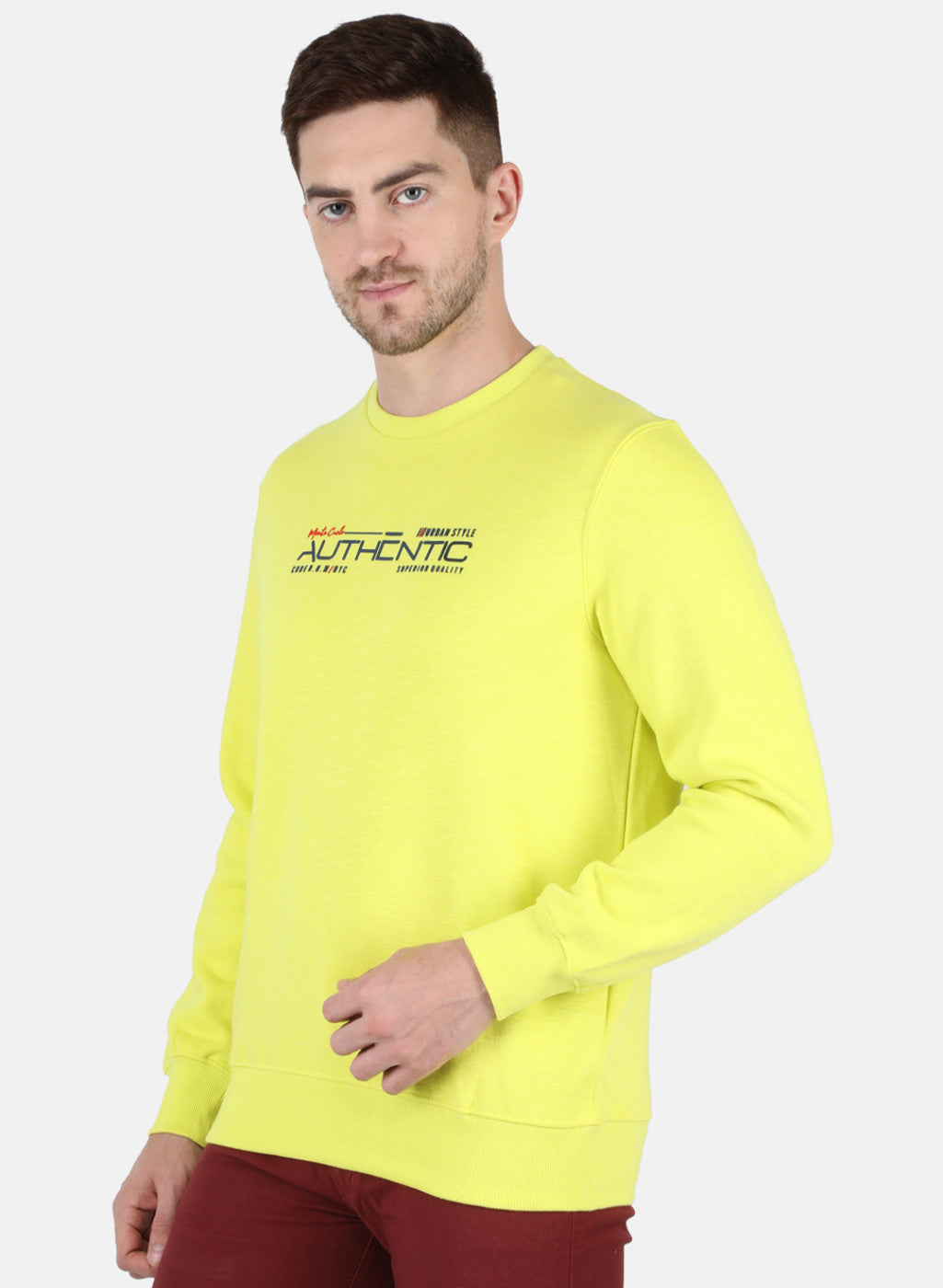 Men Yellow Solid T-Shirt