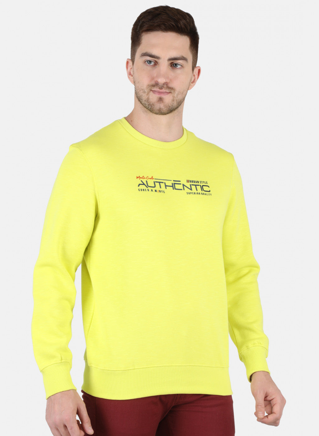 Men Yellow Solid T-Shirt