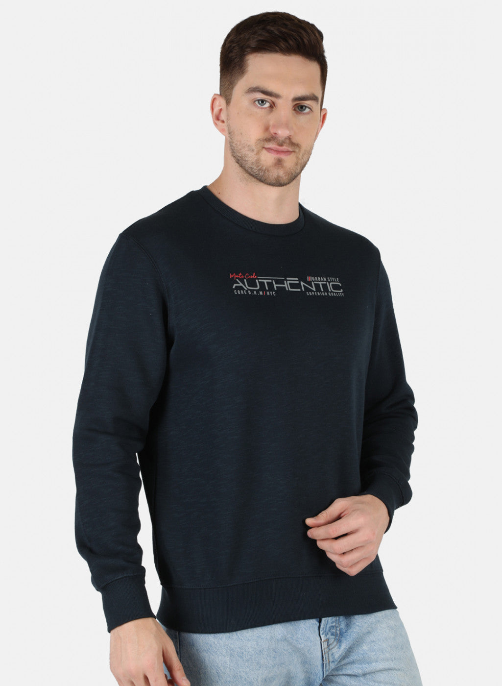 Men NAvy Blue Solid T-Shirt