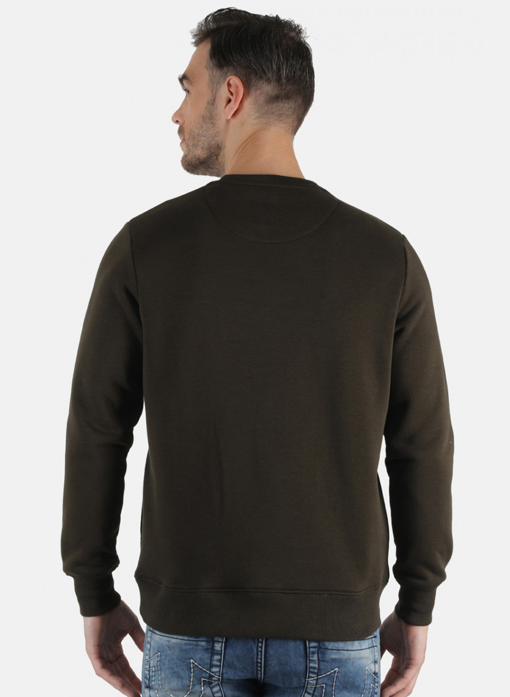 Men Olive Solid T-Shirt