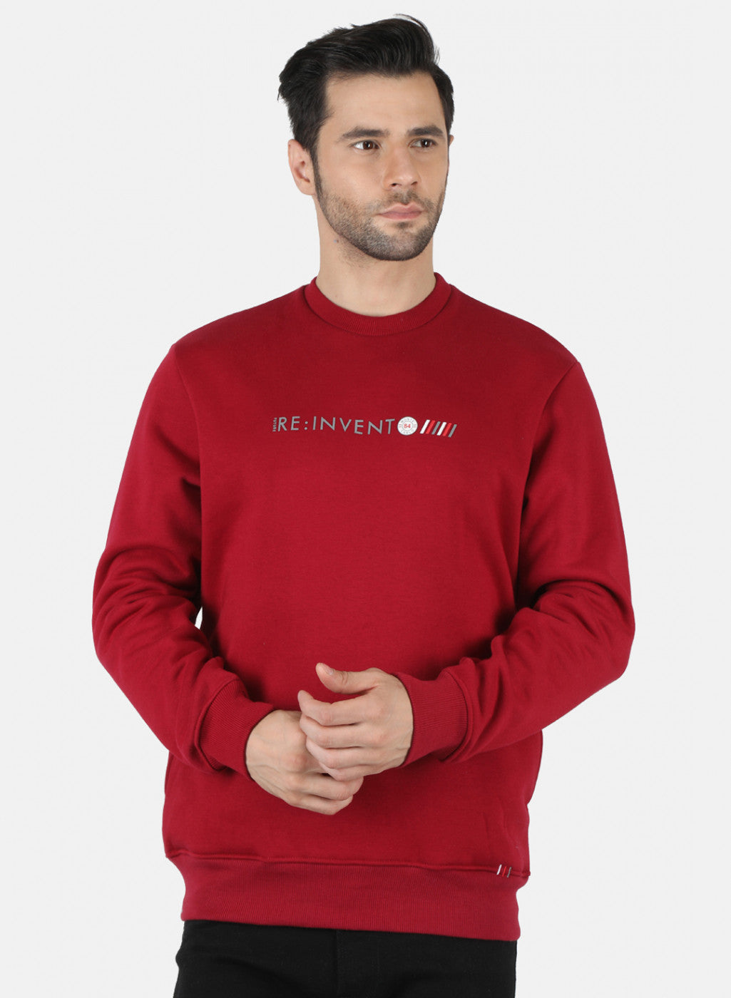 Men Maroon Solid T-Shirt