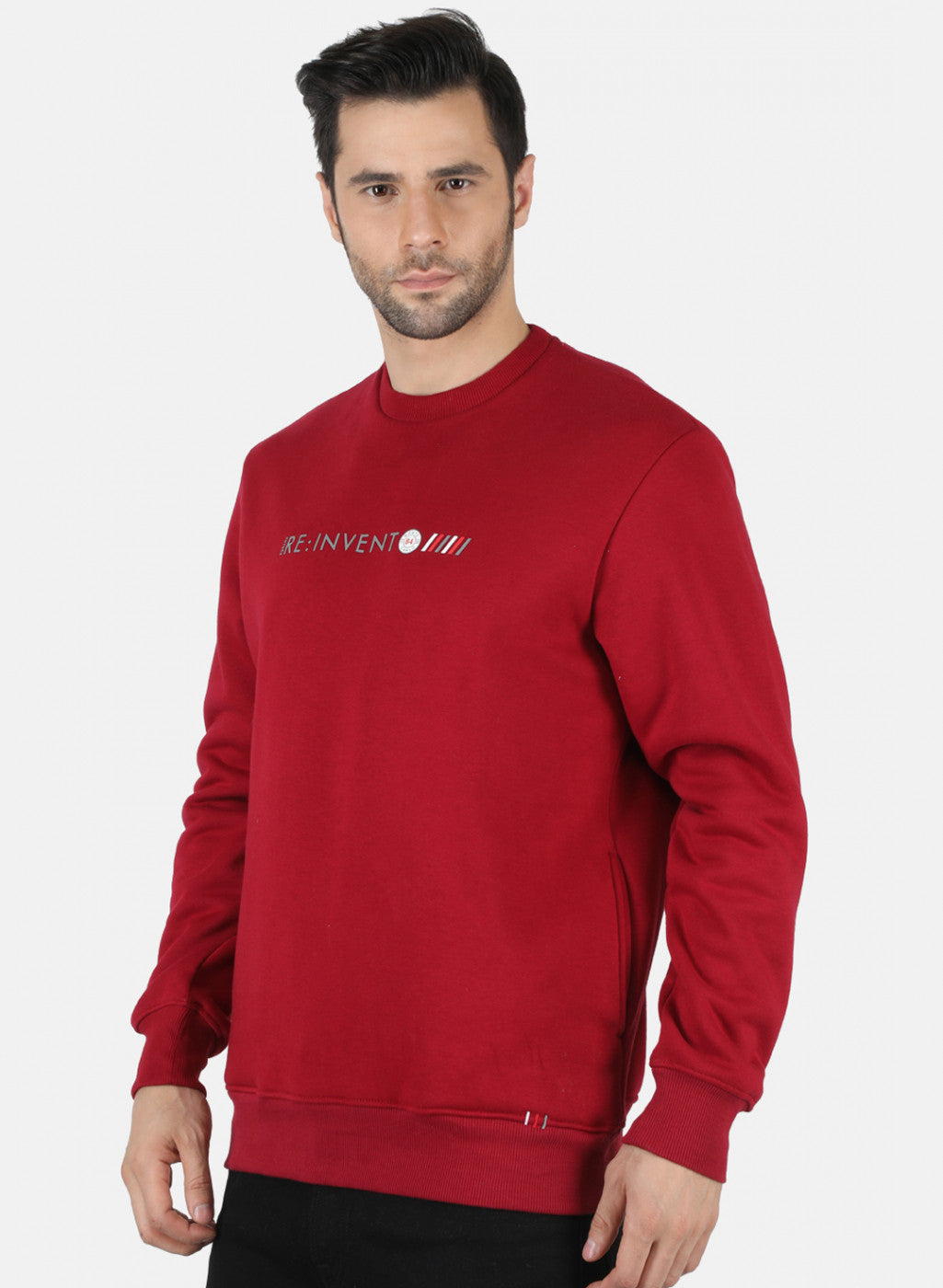 Men Maroon Solid T-Shirt