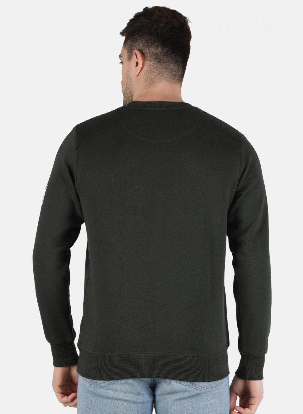 Men Olive Printed Sweatshirt