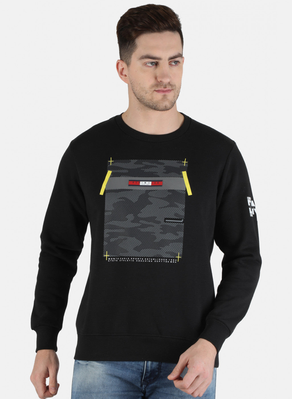 Men Black Printed Sweatshirt