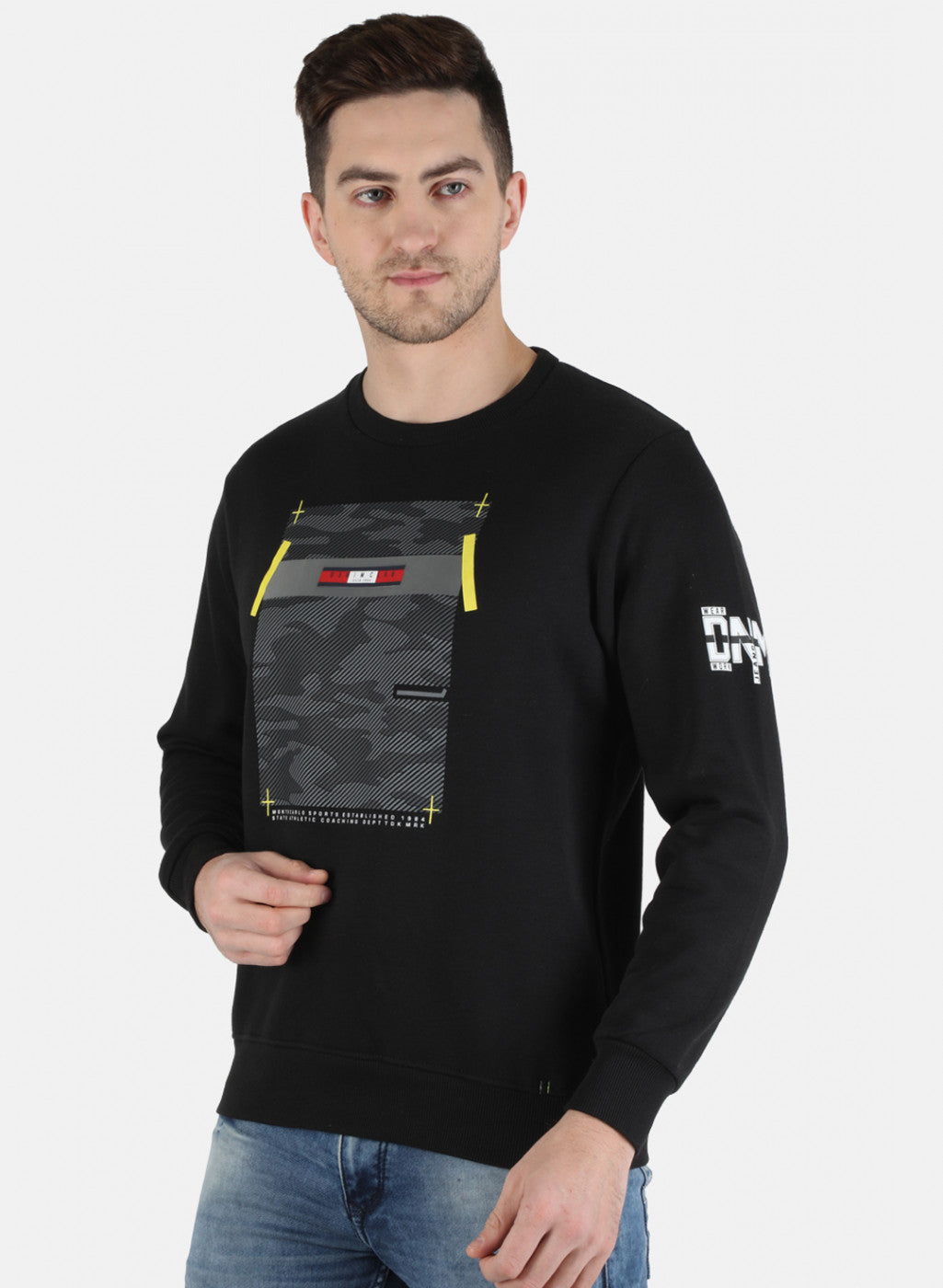 Men Black Printed Sweatshirt